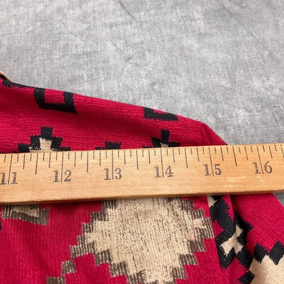 Lauren‎ Ralph Lauren Shirt Women XSmall Orange Beige Aztec Tribal Cotton Blouse - Picture 8 of 11